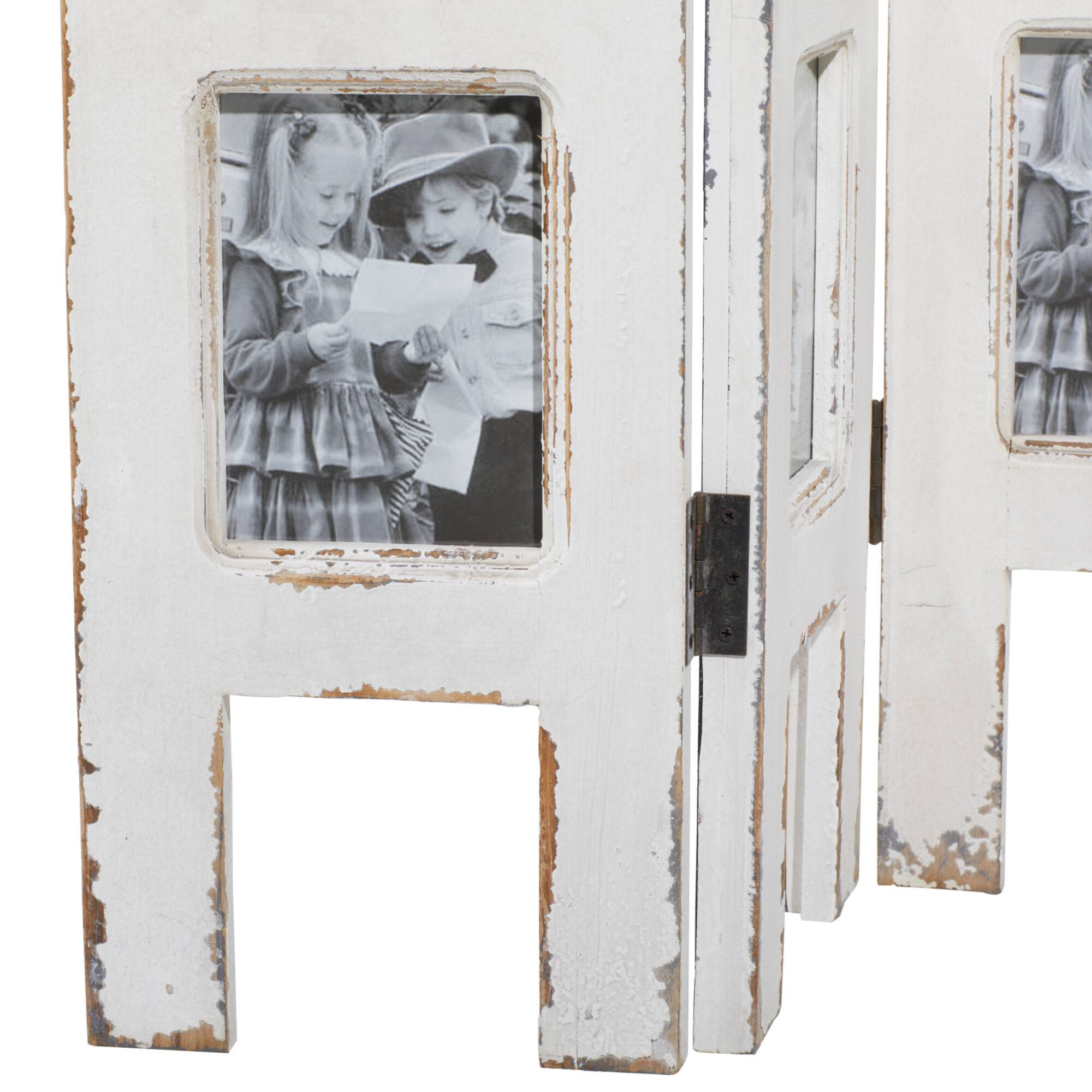 White Wood Farmhouse Room Divider Screen